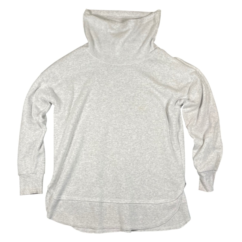 Ocean Drive Women Light Grey Cowl Neck Long Sleeve Tunic Top Sweater Size L *Pic